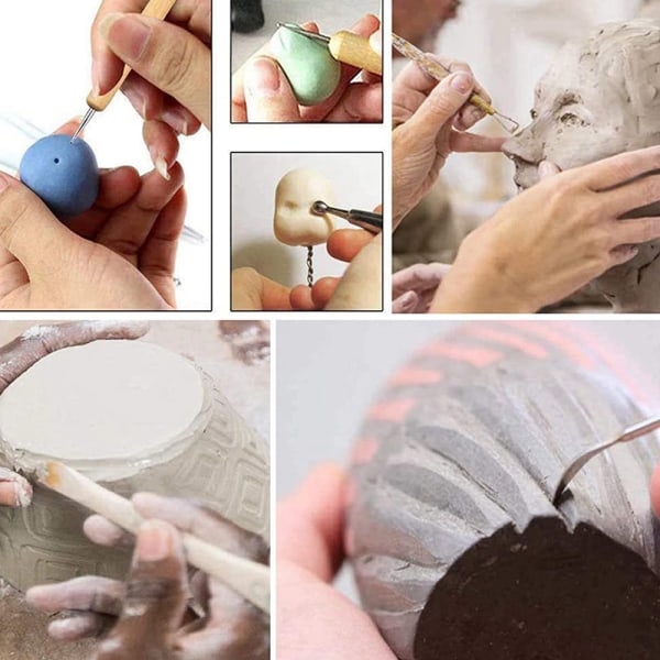61 stk Keramikk leire skulptur Polymer verktøysett Nybegynnerhåndverk