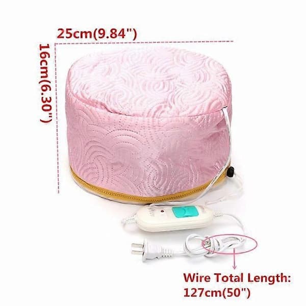 USA PLUGG 220V Elektrisk Hårpleiehette Damp Termisk Oppvarming SPA Stoff Rosa A