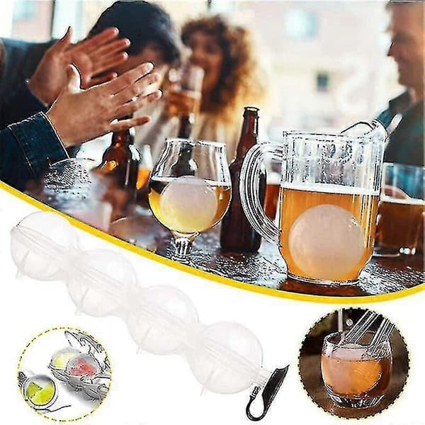 4-hulls isbitmaskin 2 stk whisky- og cocktail-runde isbitformer A