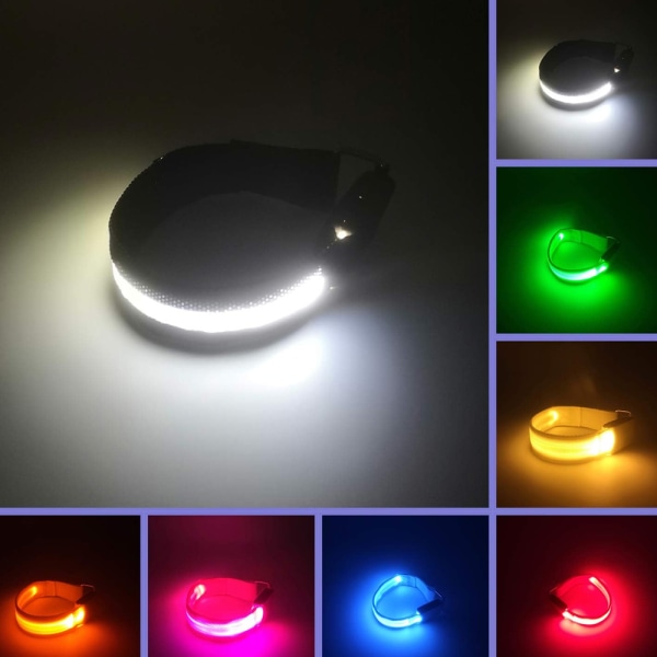 LED-urheiluranneke USB ladattava valaistu käsivarsihihna