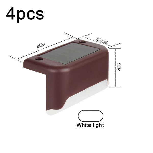 Solar Deck Lights Outdoor 4 Pack, Brown Solar Step LED