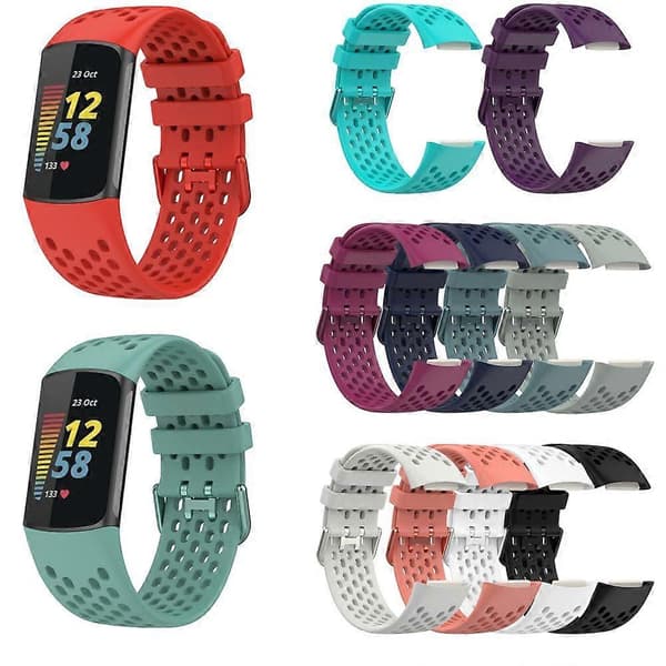 För Fitbit Charge 5 Armband Silikon Sportband Andningsbart
