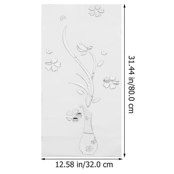 Akryl Spegel Väggdekal Dekorativ Plommonblomdesign för Sovrum och Vardagsrum 1 Set A