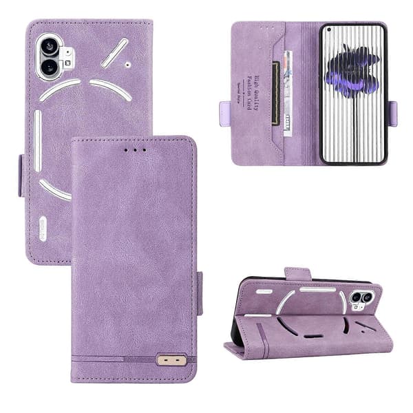 För Nothing Phone 1 Magnetlås Flip Läderfodral (Lila)