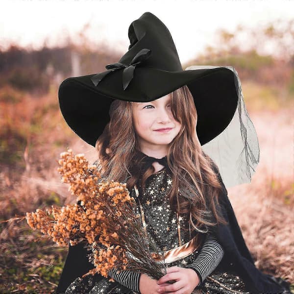 Halloweenhatt Heksehatt for Festdekorasjon Halloweenfestival Bred Brem A