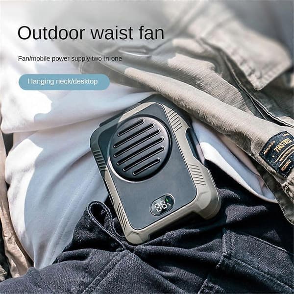 Bærbar taljeclipsventilator Hængende køleventilator USB genopladelig powerbank-ventilator