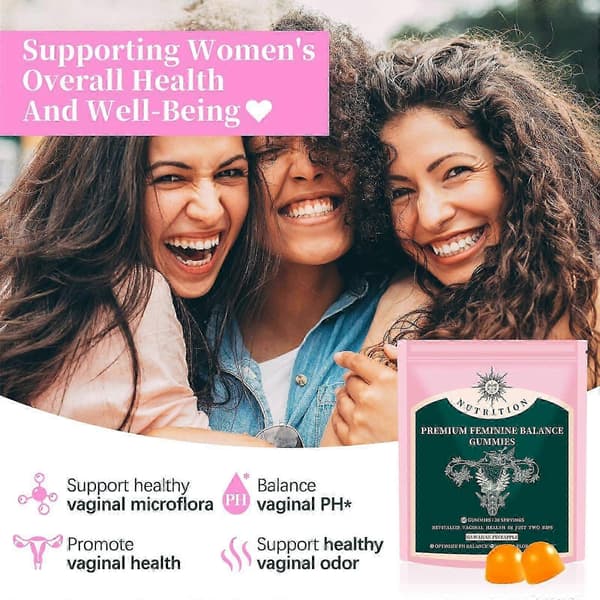 Feminine Balance Gummies 60 Count Näringsgeléer Tugg A
