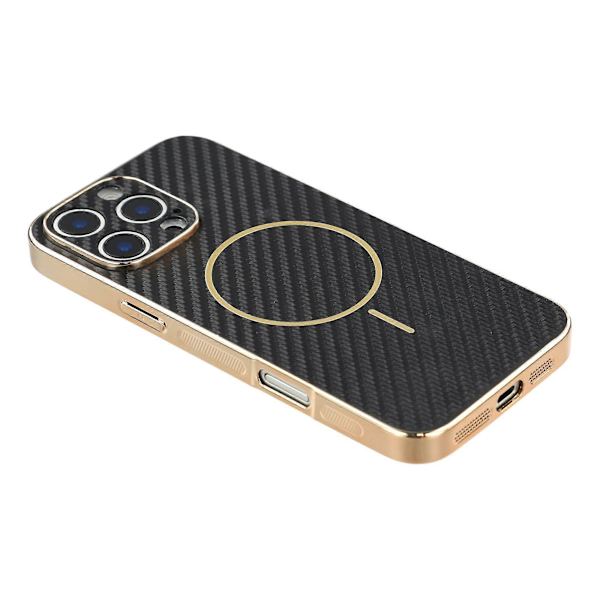 För iPhone 16 Pro Max Mobilskal Kolfibertexturerad Elektropläterad TPU Baksida