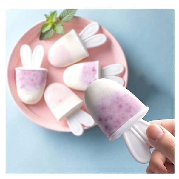 Sett med 6 ispinneformer med pinne, mini ispinneform, denne pop-isformen, blå ispinner, gjenbrukbar DIY sorbet, blå A