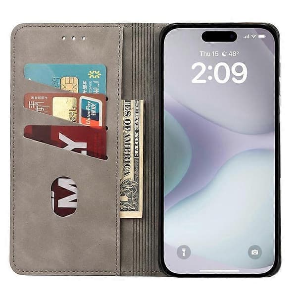 Kompatibel med iPhone 16 Plus Fodral PU Läder Stötsäkert Skydd Plånboksfodral A