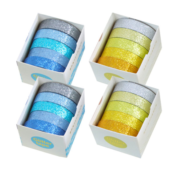 Farvet maskeringstape, 4 æsker Rainbow Colors Tape, mærkning
