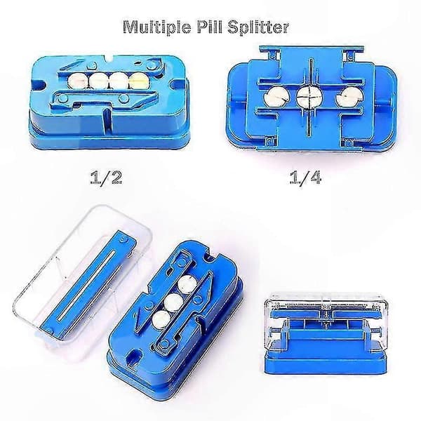 Automatisk pilledeler for 1/4 og 1/2 dosering med presis justeringskutter A