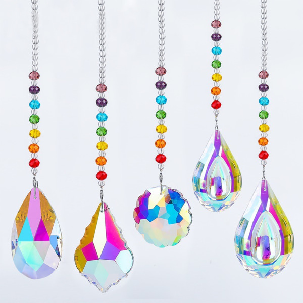 Farverig Crystal Prism Pendant Vægmontering Prism Christmas