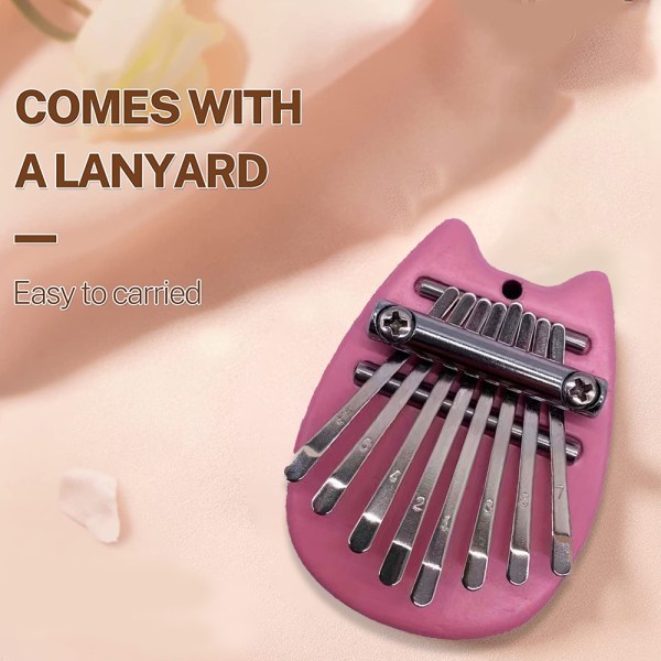 Mini Kalimba 8 Tangenter Tommelfinger Piano Søt Bærbar Finger Piano Tre