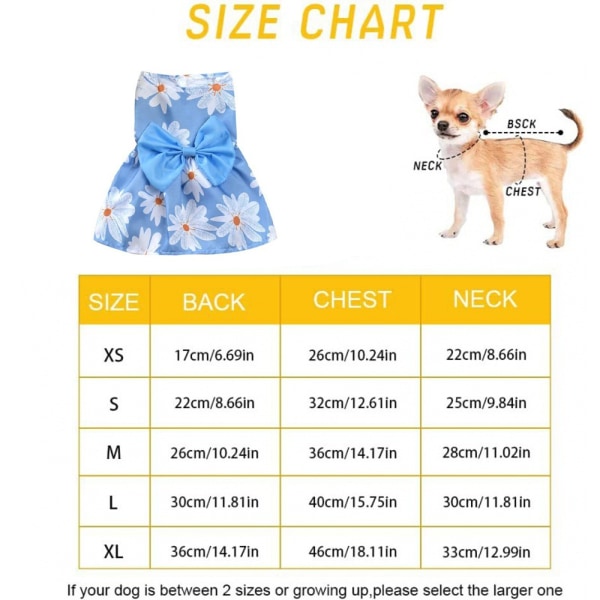 2-pack hundklänning Husdjurskjol Doggiekläder Valpfluga klänningar