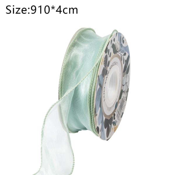 2 rullar 4 cm bred transparent organza-band - 20 meter för presentinslagning