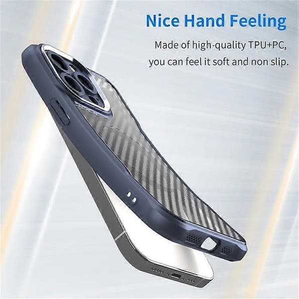 Kompatibel med iPhone 13 Pro Magnetiskt telefonfodral TPU+PC Baksida Kolfibertextur A