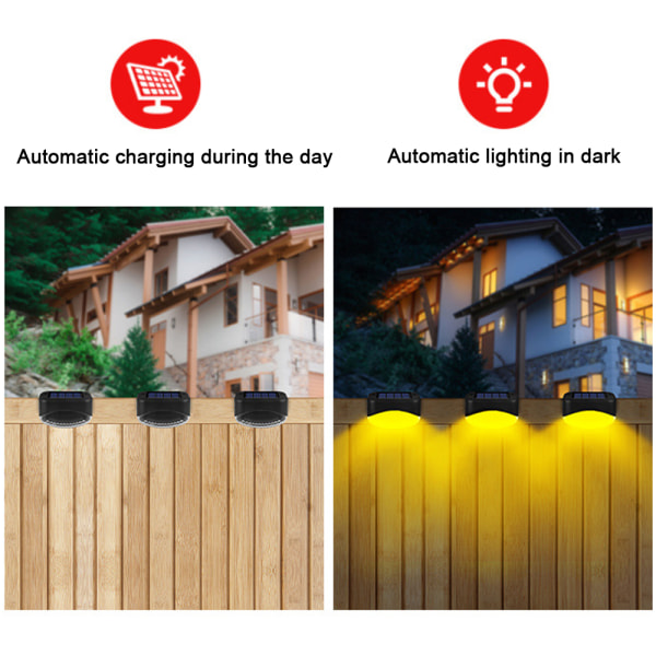 Solar Deck Lights Outdoor 4 Pack, Vanddråbe Solar LED