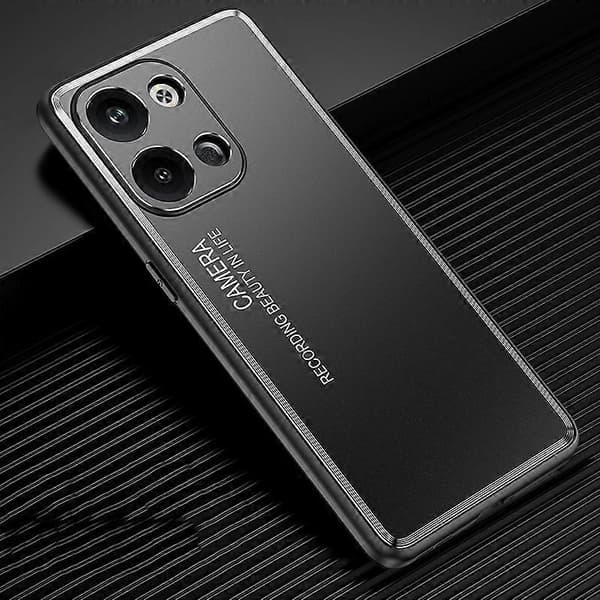 Frostet metaltelefoncover til Xiaomi Redmi Note 13 5G Sort