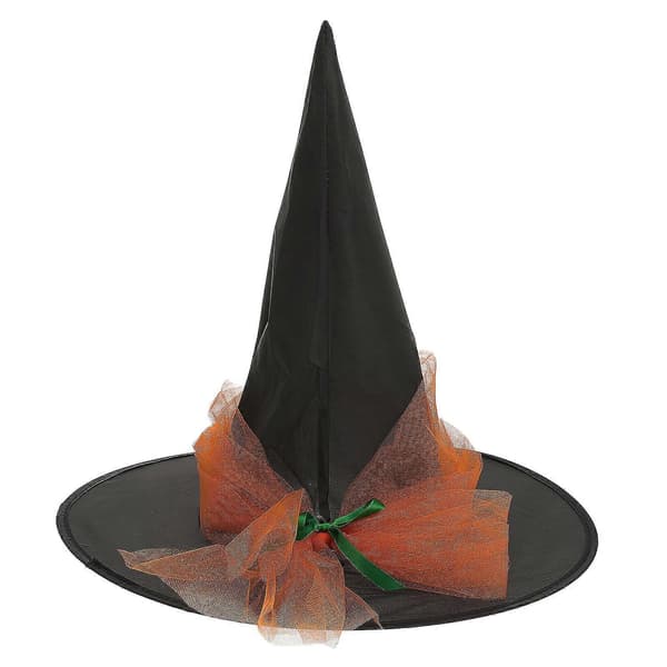 Cosplay Häxhatt för Halloween-dekoration i orange tygmaterial A