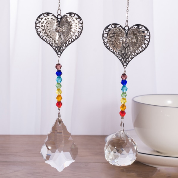 Crystal Suncatchers Chakra Love Hearts Hengende Pendant Prism