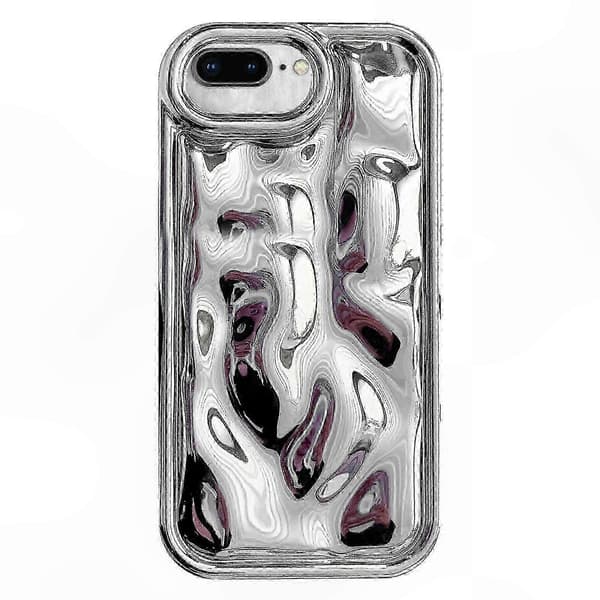 Meteorittextur TPU-telefonfodral med galvaniserad design för förbättrad hållbarhet och stilSilverFör iPhone 8 Plus / 7 Plus