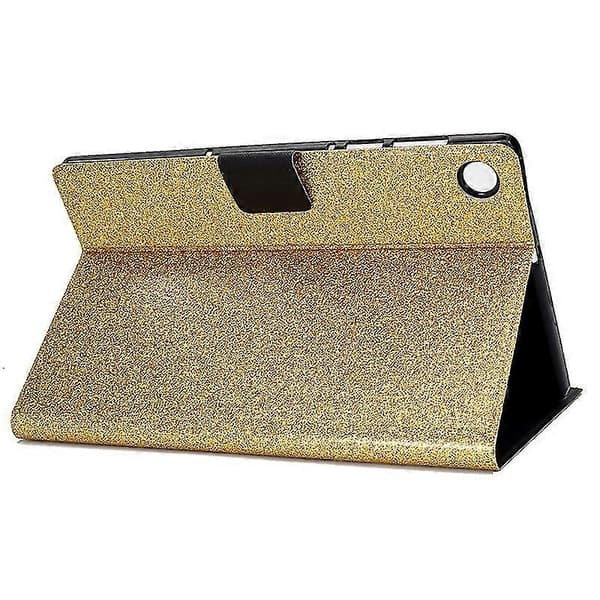 Stativetui til Samsung Galaxy Tab A9, Glitter PU læderkortpladser Tablet Cover (Gul)