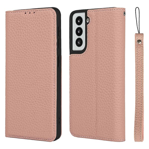 Til Samsung Galaxy S21 5G Litchi læder telefoncover (sort)