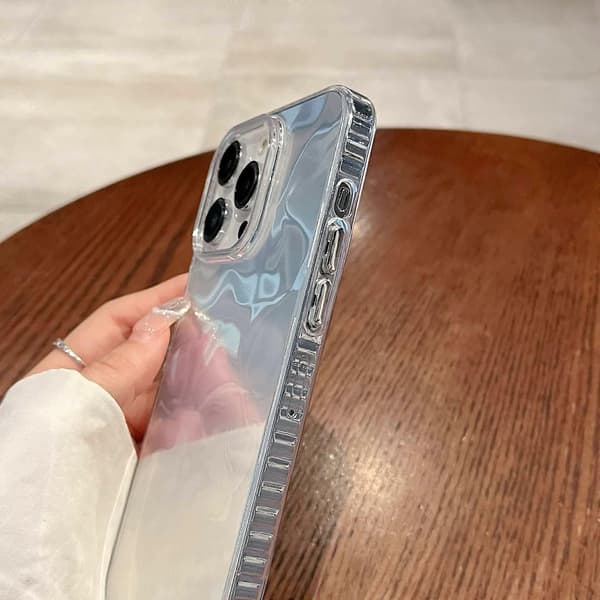 Til iPhone 15 Pro etui IMD Ripple Mønster Hårdt PC Stødsikkert Telefoncover
