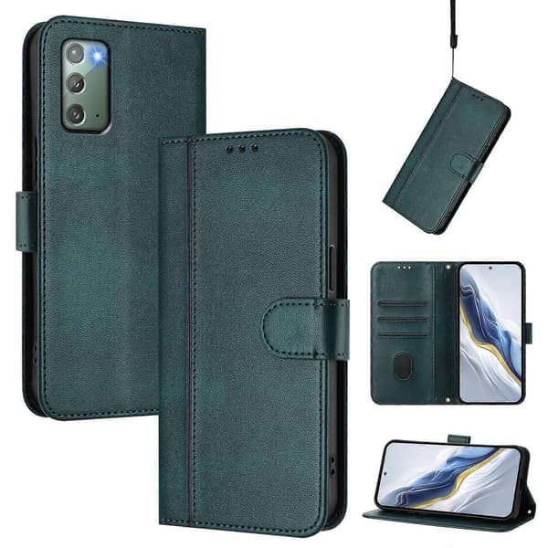 Linjeskarvspänne Retro Läderfodral för telefon (för Samsung Galaxy Note20)