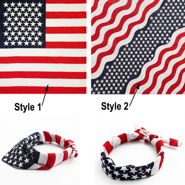 2 stk. USA flag hundebandanas amerikanske flag tørklæder til store