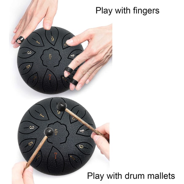 Tongue Drum, Steel Tongue Drum 11 Notes 6 tuumaa, teräsrumpu