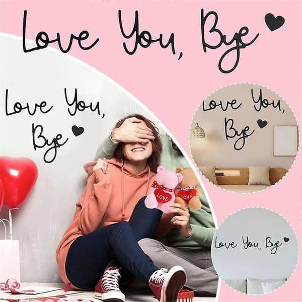 Love You Bye Skylt Väggdekor Bokstäver Väggdekor