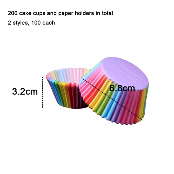 Cupcake Liners Greaseproof Paper Baking Cups 200-Count