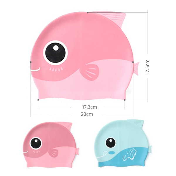 2Pcs Toddler Swim Cap for Kids Toddler, Silicone Baby Swimming