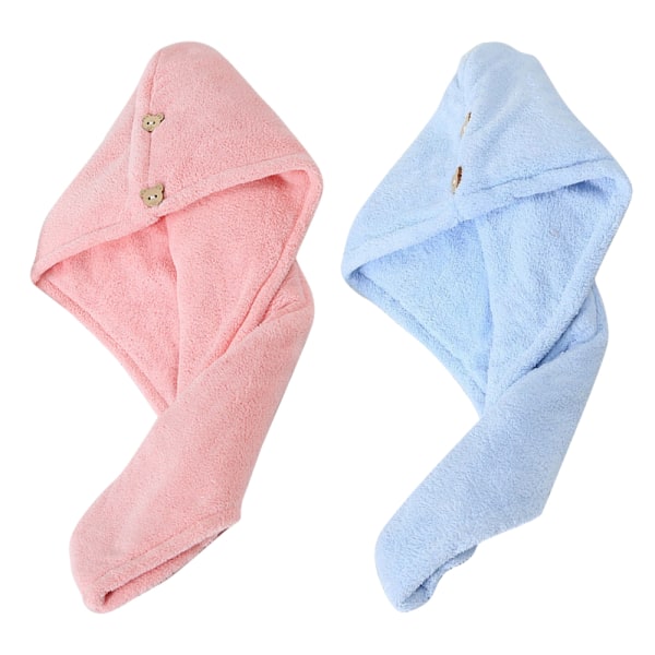 2Pak Hårhåndklædeindpakning, Microfiber Hurtigtørret Hårturbanindpakning -