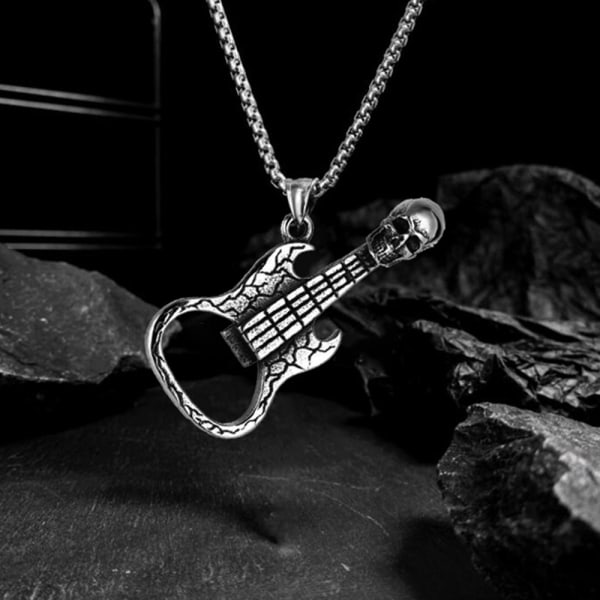Retro ölgåva till män, dödskalle gitarr kapsylöppnare, födelsedag