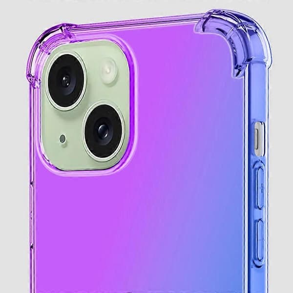 For iPhone 15 Plus TPU-telefondeksel Gradientfarge Fire hjørner Fallsikkert telefondeksel A
