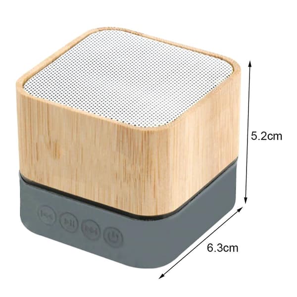 Firkantet Bluetooth-kompatibel højttaler i træ, multifunktionel bærbar højttaler til fest, strand, camping A