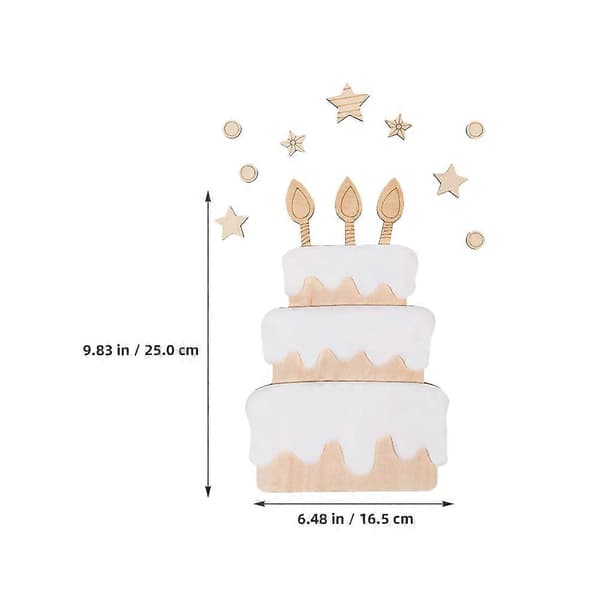 Fødselsdagsvæg Træmærkater til dekoration 4 sæt babyshower-skilte A