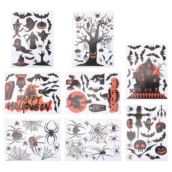 Halloween vindusklistremerker PVC-materiale 8 ark 8 sett A