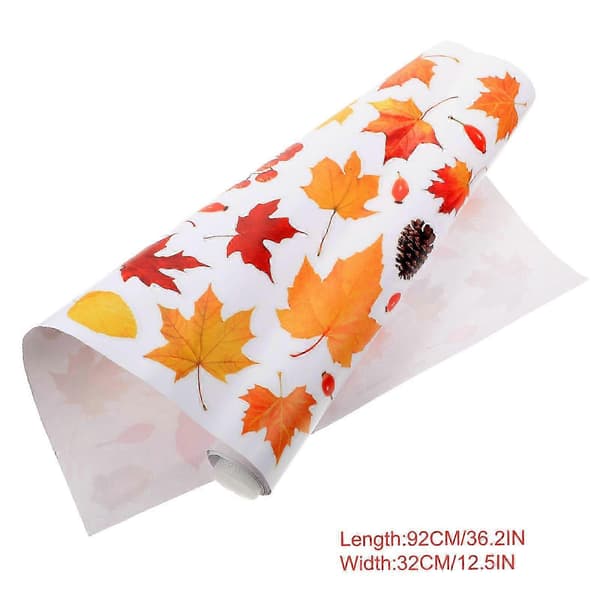 Thanksgiving Maple Leaf Window Decal Glass Window Decor Multi 92X32CM Diy Home Decorations 1Pack