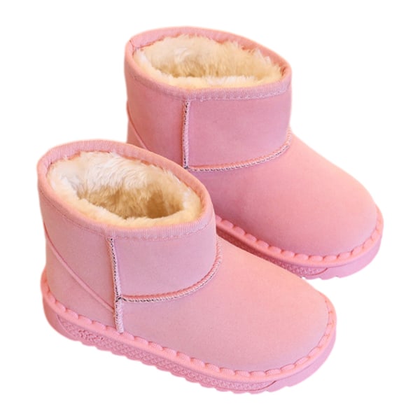 1 par piger drenge varme vinterstøvler, børn udendørs snestøvler (toddler/lille barn) 15,5 cm--sort, grå, pink, brun