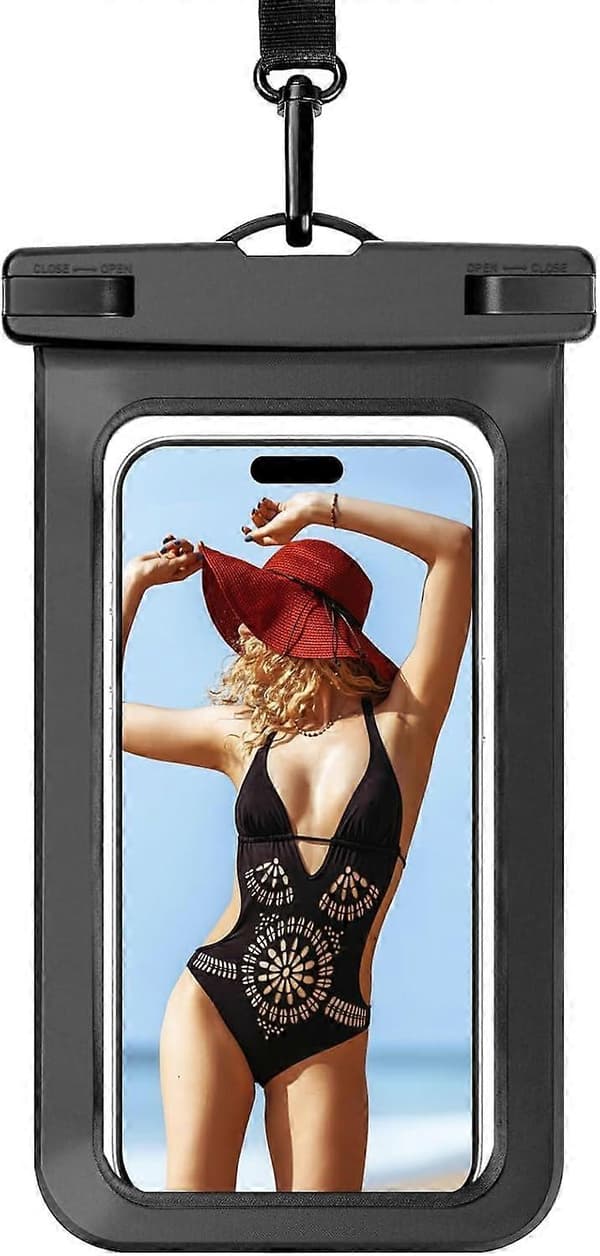 1/2/4 Vandtæt etui pose mobiltelefon tørpose kompatibel med iPhone 17 16 15 14 13Pro Max Plus Sort | Universal, op til 8,3\", krydstogtskib, kajak, strand A