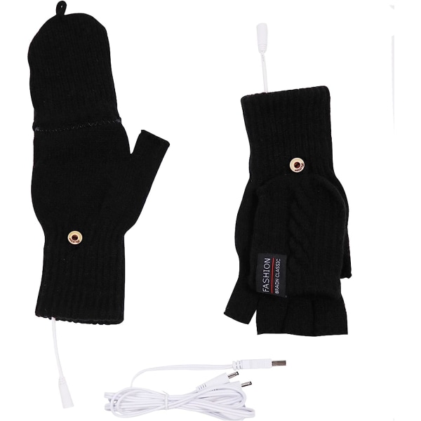 Termisk opvarmede handsker til mænd Kvinder Opvarmede vanter USB Elektrisk