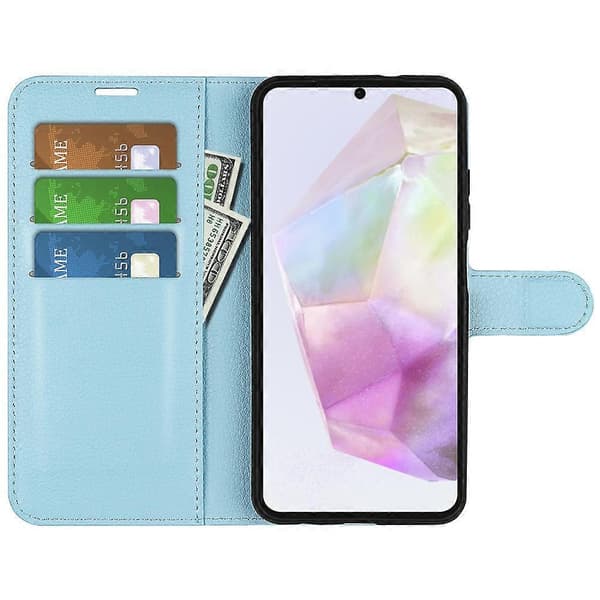 För Samsung Galaxy A36 5G A56 5G Fodral Litchi Textur Stötsäkert Läder Plånboksfodral (Blå, Blå)