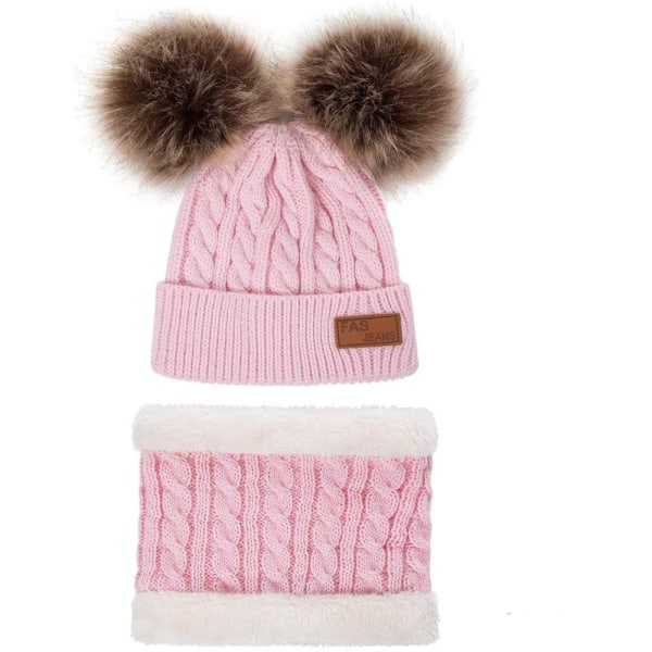 Baby Småbørn Vinter Warm Hat og Halstørklæde Sæt - Tyk Stretchy