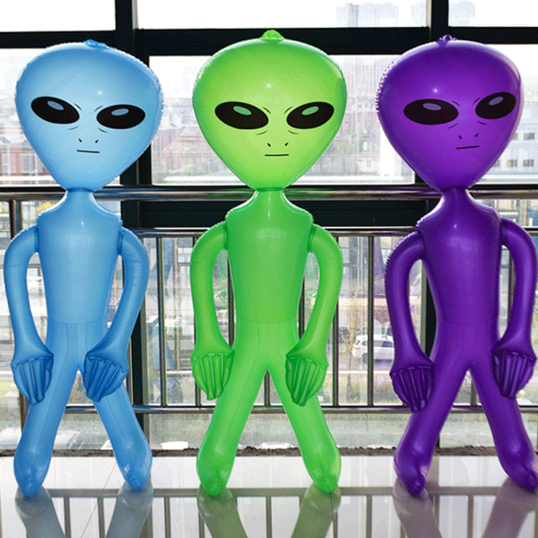 Jumbo Uppblåsbar Alien 3-pack - Alien Inflate Toy för barn - Blue