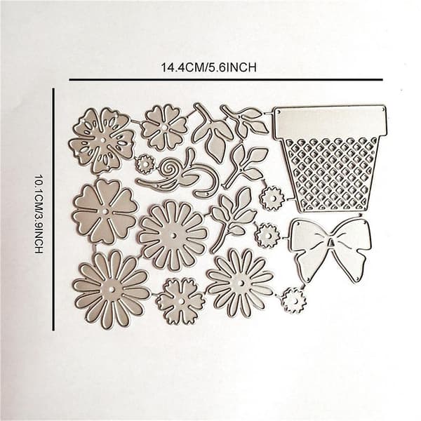 Blomma metallskärningsformar växter präglingsmapp stencil mall set 3D scrapbooking stansform A