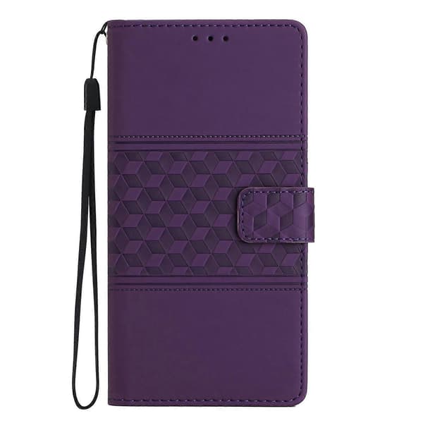 För Samsung Galaxy Note10 Diamantpräglat Läderfodral med Snodd